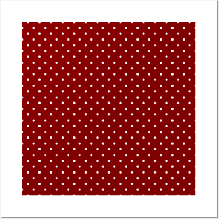 Large White Polka Dots On Dark Christmas Candy Apple Red Posters and Art